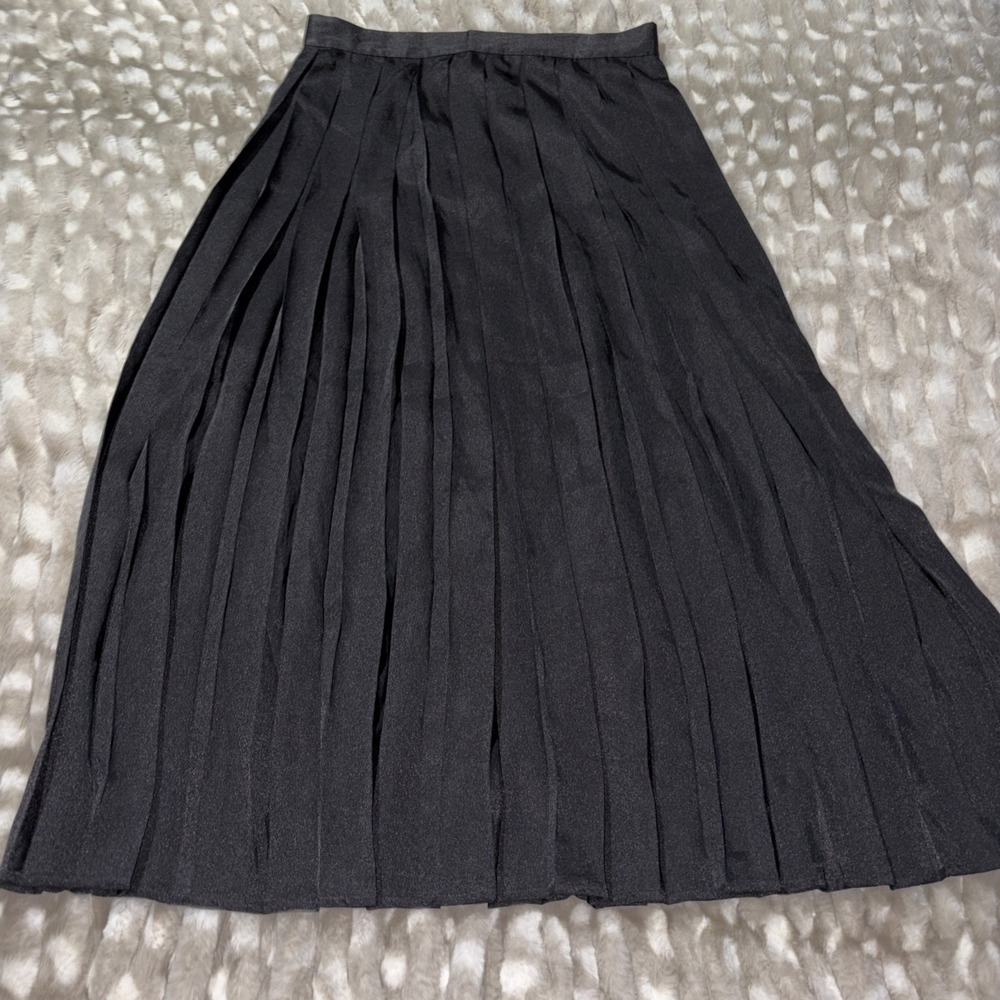 Pleated Maxi Skirt Large Black Witchy Whimsical Gothic Dark Fairycore Romantic